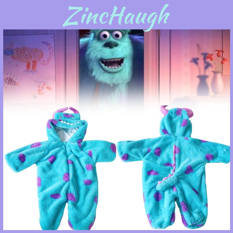 Adorable Baby Sullivan Monster Plush Onesie Thick Hooded Pajamas For Autumn Winter