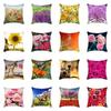 Colorful Floral And Nature-Printed Double-Sided Printed Pillow Cover Short Plush Suitable Living Rooms Sofas Throw Cushion Cover
