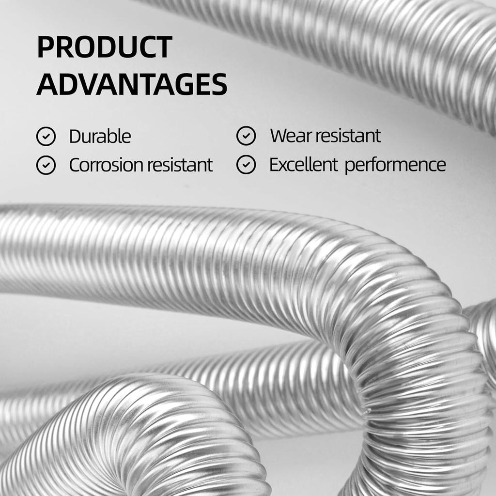 1" Stainless Steel Exhaust Hose, Fuel Tank Diesel Gas Vent Hose,78.7" Flexible Exhaust Tubing Diesel Heater Exhaust Pipe, 1" Inner Diameter Air