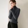 2026 Le Kasha Women's Pure Cashmere Ribbed High Neck Base Layer Top