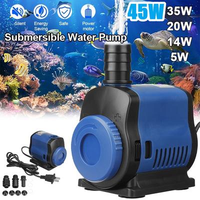 5/14/20/35/45W Pompa sommergibile ad alta pressione a 360° Pompa ad acqua automatica impermeabile Acquario Serbatoio di pesce Pompa di circolazione Pompa di aspirazione per stagno