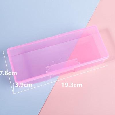 1 Pcs Empty Rectangle Storage Box Multifunction Nail Art Rhinestone Brush Tools Container Small Objects Pen Organizer Case