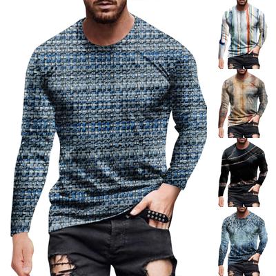 Erkek Tişört Grafik Soyut Yaka Giyim Giyim Dış mekan Uzun Kollu Baskı Moda Tasarımcısı Vintage