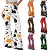 Women Casual Halloween Printed Flared Yoga Pants High Waist Stretchy Bootcut Leggings Comfortable Fit for Daily Wear