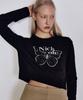 Nigaennikol Cashmere Butterfly Signature Crop Knit_Black