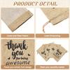 1 Set (10pcs) Thank You Burlap Gift Bags – 5x7 Inches (13x18cm) Small Jute Drawstring Bags, DIY Therapeutic Bags, Linen Jewelry Bags for Thanksgiving