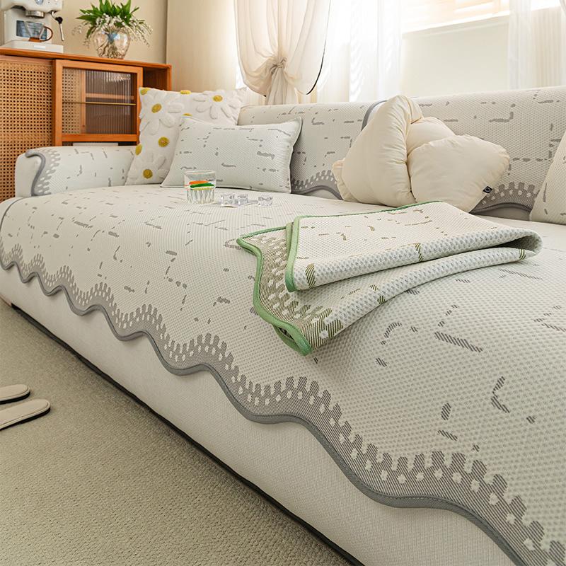Cool Doudou Sofa Cushion Summer Ice Silk High-End Sofa Mat Cushion  New Summer Cool Seat Cushion Cover