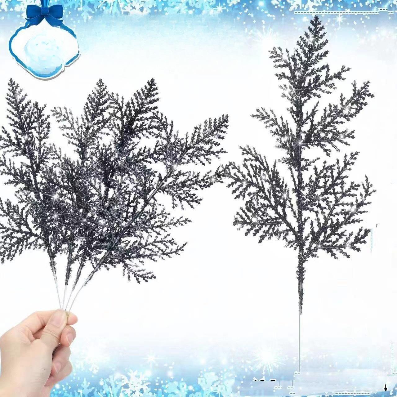 

Искусственные сосновые ветки с золотым блеском - Пластиковая рождественская гирлянда, Букеты - Зимний домашний декор - Праздничное настольное украшение 10pcs чёрный