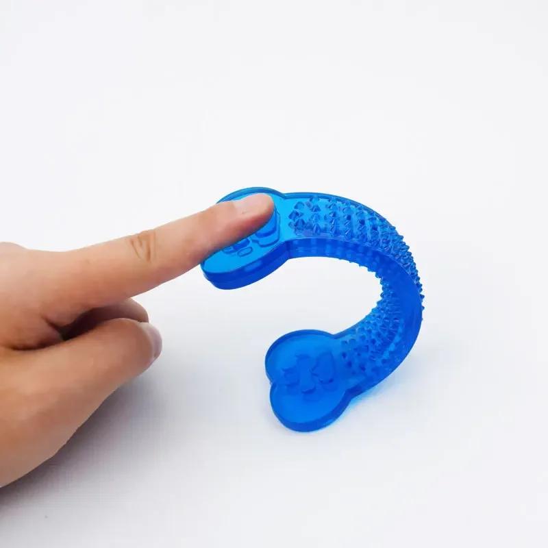 Dog Chewing Toys Durable Rubber Bone Puppy Teeth Cleaning Dental Care Multi Layered Textured Design Non Toxic Energy Release Mul