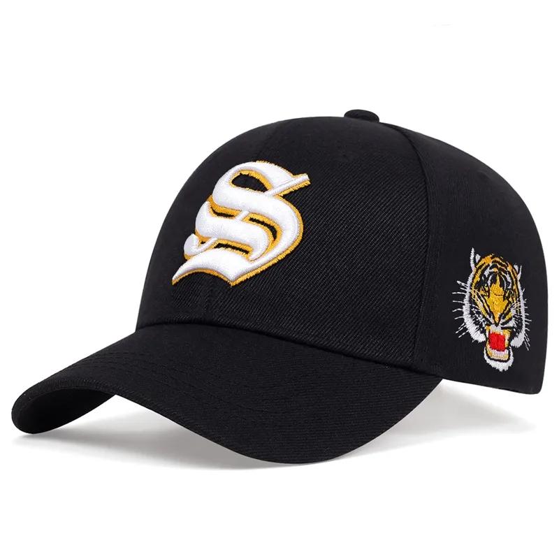 Fashion S Letter Side Tiger Embroidery Baseball Caps Spring and Autumn Outdoor Adjustable Casual Hats Sunscreen Hat
