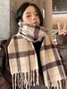 Women Winter Retro Knitted Scarf Headscarf Ladies Men Casual Preppy Plaid Tassel Scarve Mujer Male Foulard Wrap Shawl New Unisex