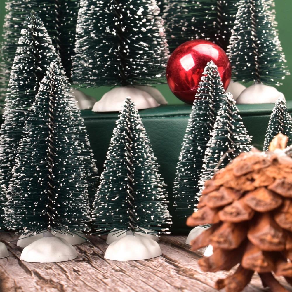 Mini Christmas Tree Sisal Silk Cedar Small Xmas Tree For Home Room Decor Gold Silver Blue Green White Mini Tree