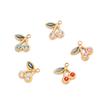 4Pcs Mini Crystal Cherry Charms Stainless Steel Women Jewelry For DIY Earrings Necklace Bracelet Jewelry Making Supplies