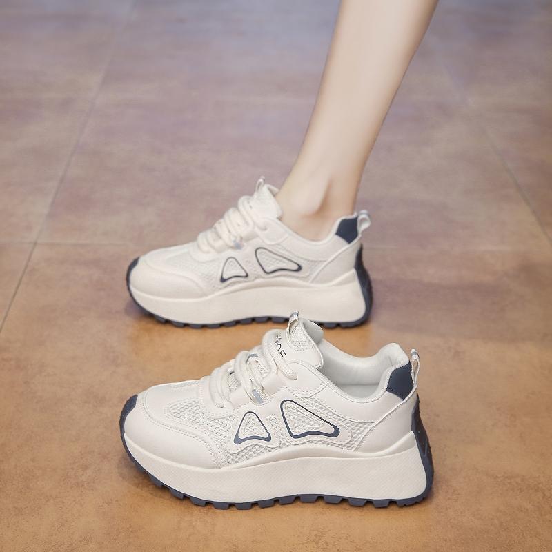 Fashion CRLAYDK Fashion Womens Chunky Sneakers Mesh Lace Up Trendy Shoes Platform Summer Casual Ladies Walking Comfort Trainer Tennis