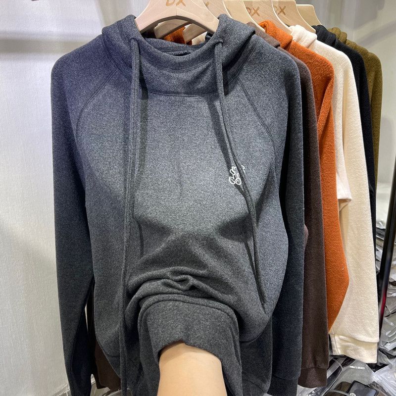 Large Size Padded Sweater Women Fall Winter Hooded Warm Inner Long-sleeved Double-sided Velvet Bottoming Shirt Tops
