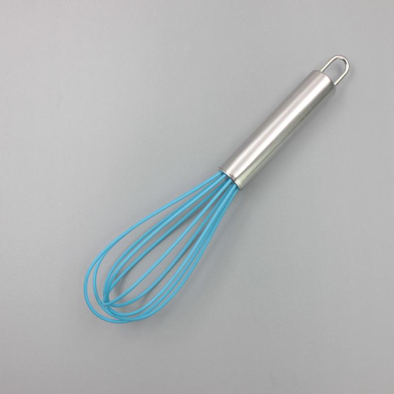 Stainless Steel Silicone Whisk - Handheld Cake Cream Beater Mixer Tool