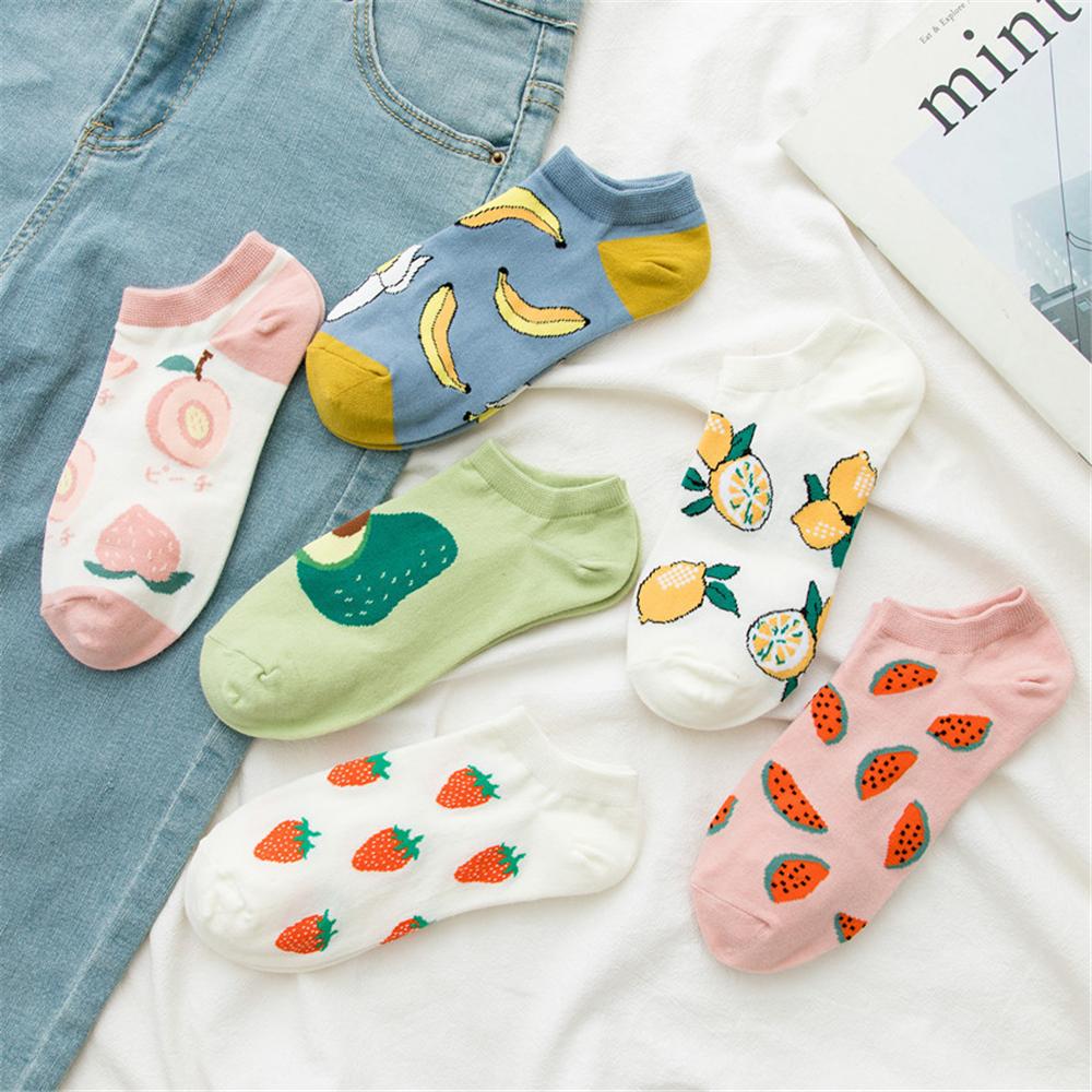 Mädchen Mode Sommer Lustig Niedlich Cartoon Glückliche Frucht Socken Avocado Erdbeere Wassermelone Banane Zitrone Pfirsich Socken