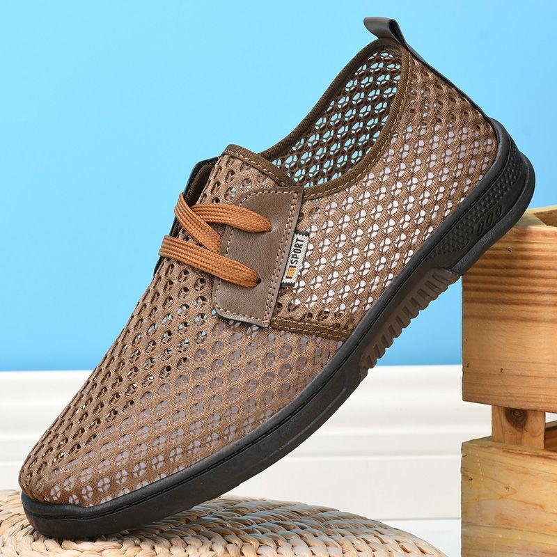 Neue Sommer-Mesh-Schuhe für Herren Dünne und atmungsaktive hohle Mesh-Schuhe Rutschfeste und abriebfeste Herrensandalen