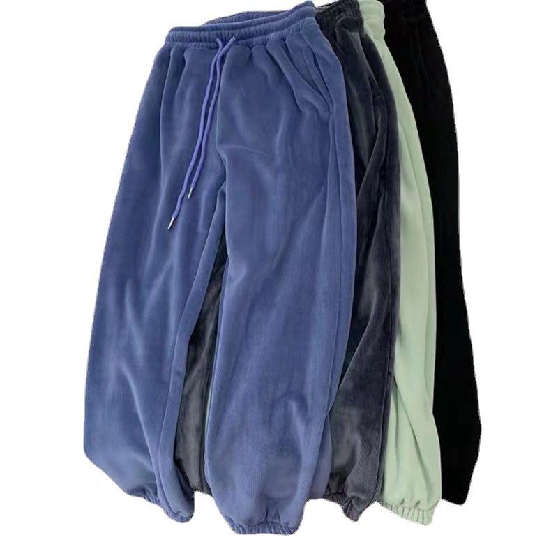 Women's Wide-leg Pants Fashion Casual Corduroy Trousers High Waist Loose Casual Chenille Track Pants