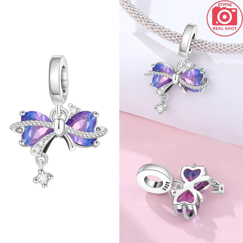 Exquisite Original Charms Copper Purple Butterfly Blue Bow Adhesive Star Beads Fit Bracelet Women Jewelry Diy Valentine Gift