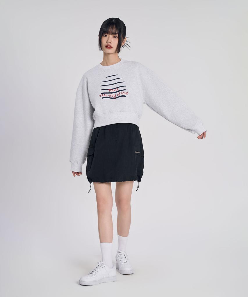Slow Record House Nylon Cargo Mini Skirt_Black
