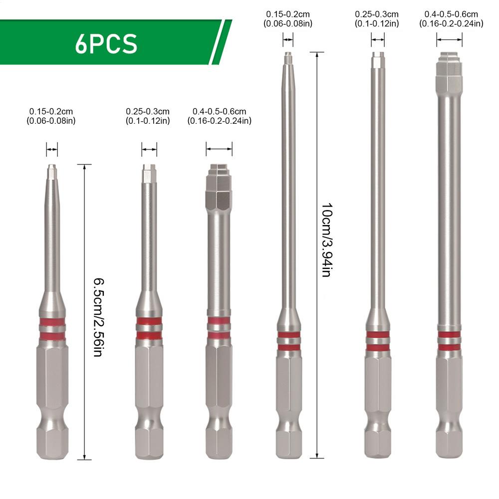 Magnetic Screwdriver Bits 6-Piece Universal Hexagonal Shanks Tool Long Security Power Bit Set For Home Improvement Electronics