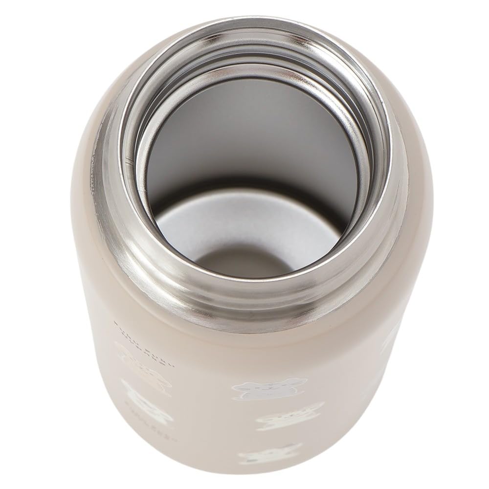 350ml Stainless Steel Bottle, Insulated, Direct Drinking, One-Touch Operation, Cute Cat Design, Fukufuku Nyanko, Happins