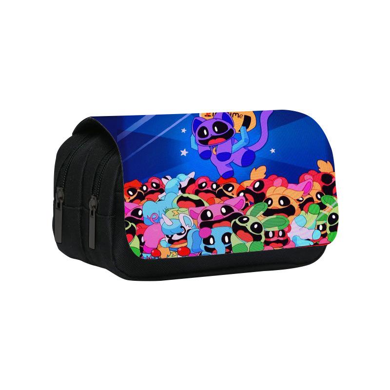 Doppellagiges Federmäppchen Lachende Critters 22cm/8,7inch Schultaschen-Stifteetui für Schüler Großer Stauraum Schüler-Federmäppchen Schulgeschenk
