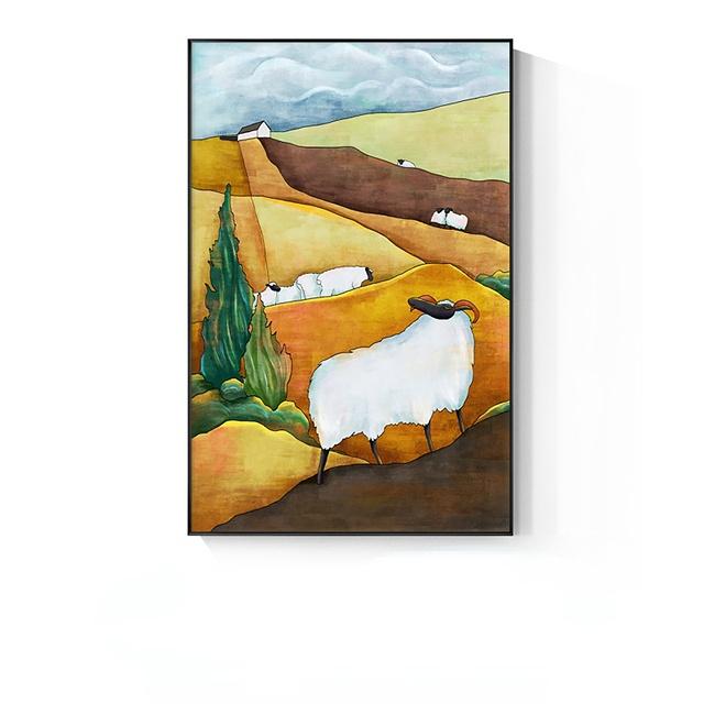 Modern Abstract Antelope Sheep Wall Art Canvas Painting Nordic Posters And Prints Wall Pictures For Living Room Home Decor