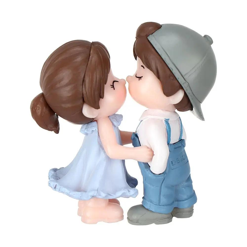 2pcs/pair Cute Lovers Ornaments Sweet Dance Couple Figurines Miniature Craft Decoration Fairy Garden Decor Home Wedding