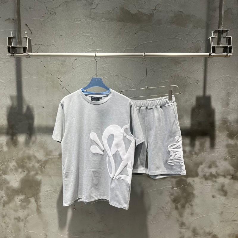 Unisex Y2K Streetwear Hoodie Jogger Set Cotton Blend Loose Fit Casual Outfit Men Women
