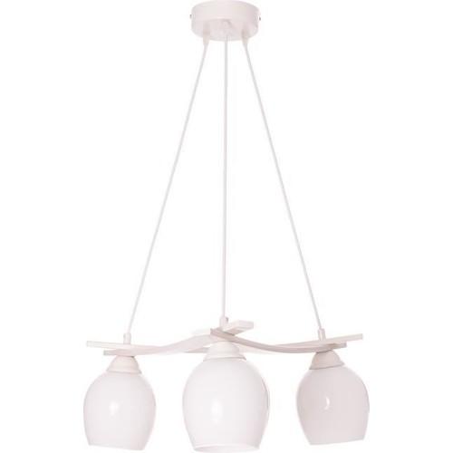 

Подвесная лампа Inka из трех частей белого стекла с линзами