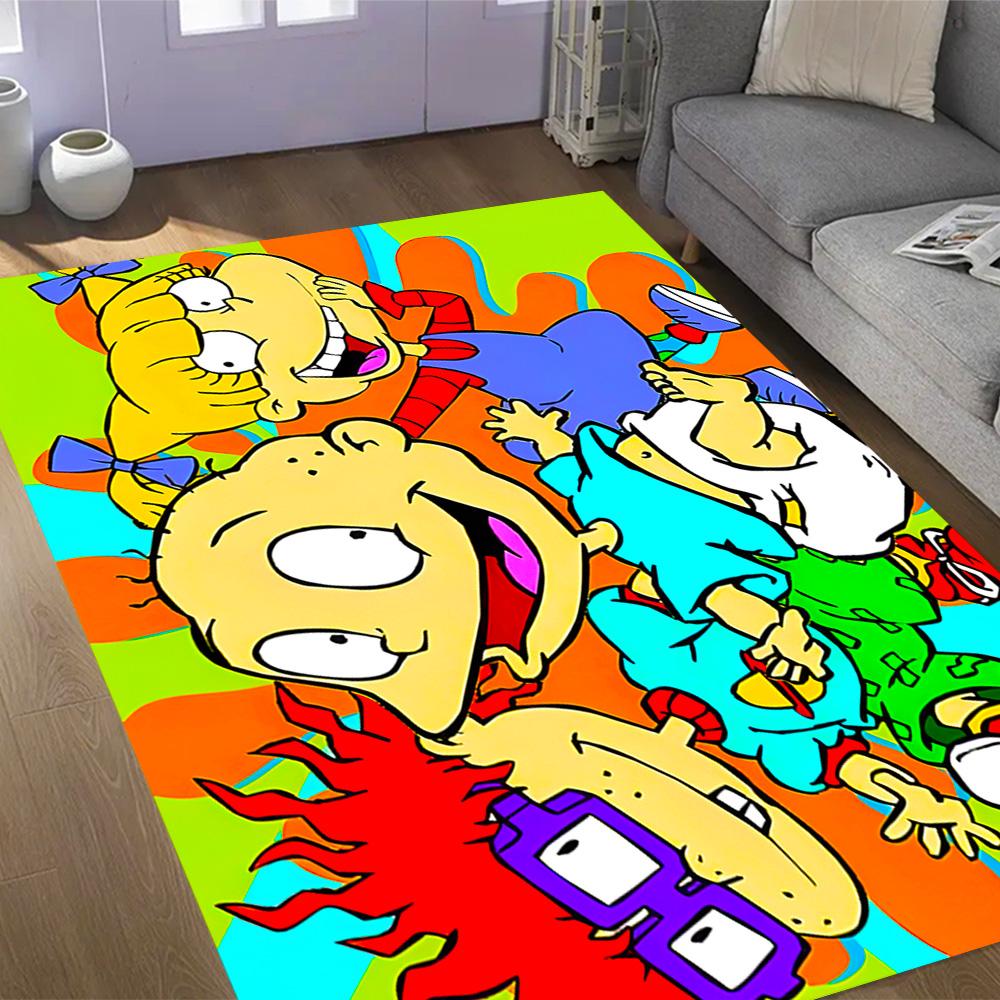 Rugrats: Playtime Chaos Themed Anti-Slip Rugs - Polyester Home Decor, Suitable for Bedrooms, Living Rooms, Doorways, Studios, and Decorations