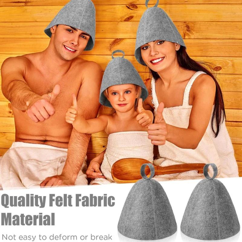 Sauna Hats Thicken Wool Felt Shower Cap Hair Turban Quickly Towel Drying Hats Felt Sauna Hat Men Dry Sauna Cap for Man