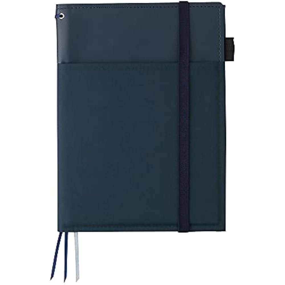 Kokuyo (KOKUYO) Notebook Cover Notebook Systemic Ring Notebook Compatible A5 Leather Navy Blue 50...