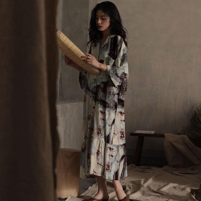 Women's Pajamas Spring and Summer New Ice Silk Nightgown Feel Women's Home Pajamas Set