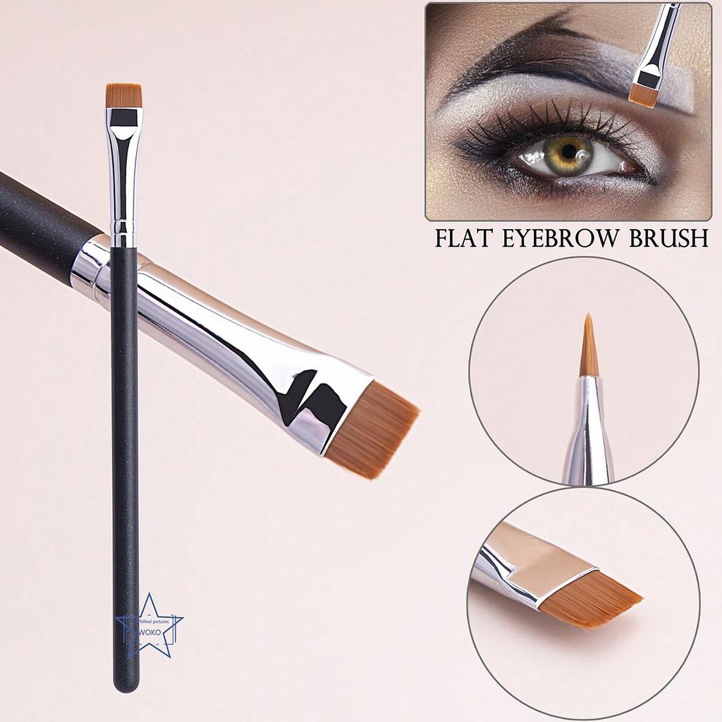 1pc Flat Brush, Thin And Precise, Perfect For Applying Eyebrow Eyeliner Makeup Tool