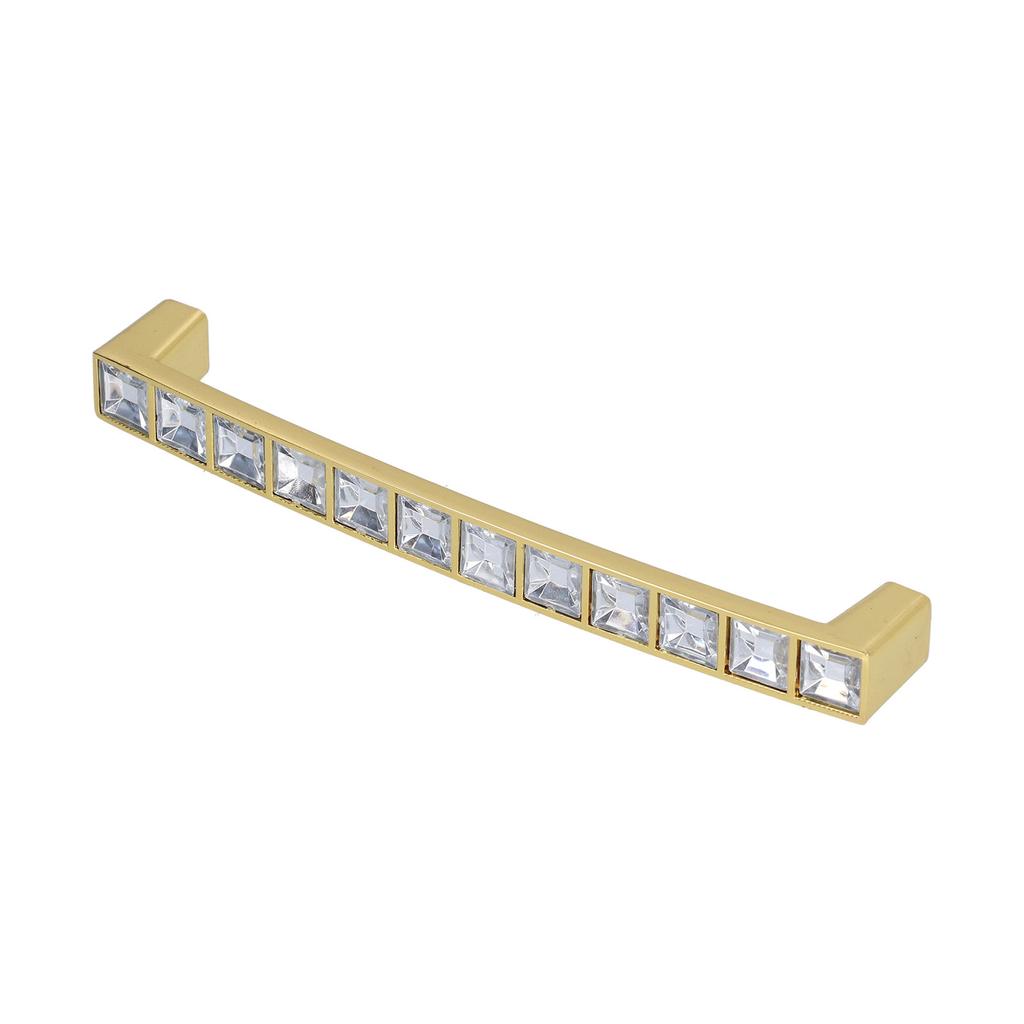 4 ks/sada Křišťálová rukojeť Moderní dvířka skříňky Diamanty Dvojitá rozteč děr 128 mm Knoflík zásuvky