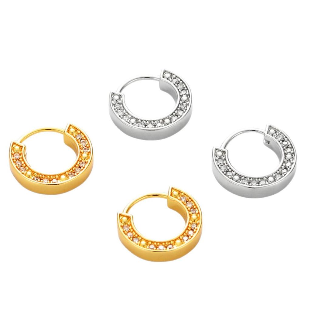 Trendy European and American Zirconia Earrings: Simple, Fashionable Ear Studs with Niche Design