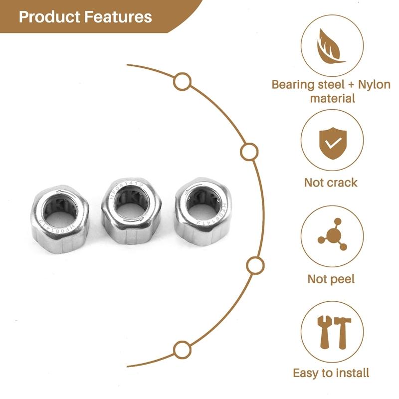 10Pcs Needle Bearing HF081412 Outer One-Way Needle Roller Bearing 8X14x12mm For Manufacturing Industry