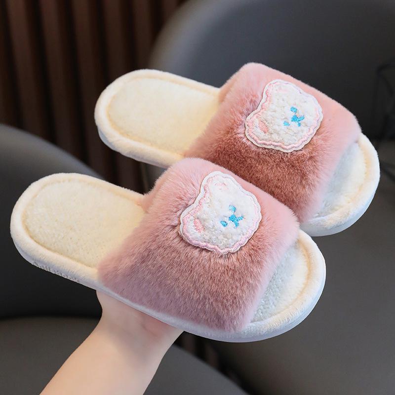Winter Soft-Soled Cotton Slippers for Toddlers and Girls – Warm Plush Comfort