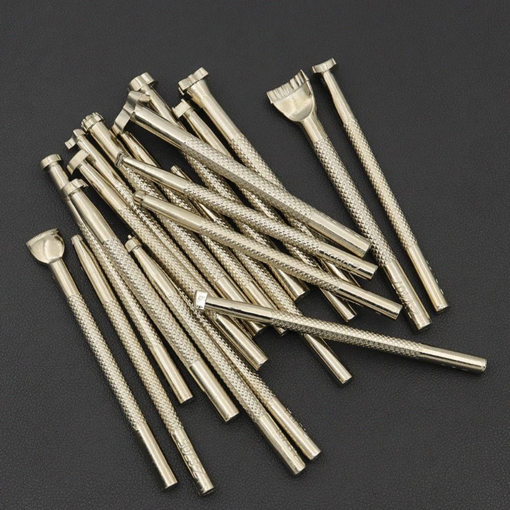 20Pcs Multiple Patterns Leather Printing Stamp Pattern Carved Carving Tool  Hand Working