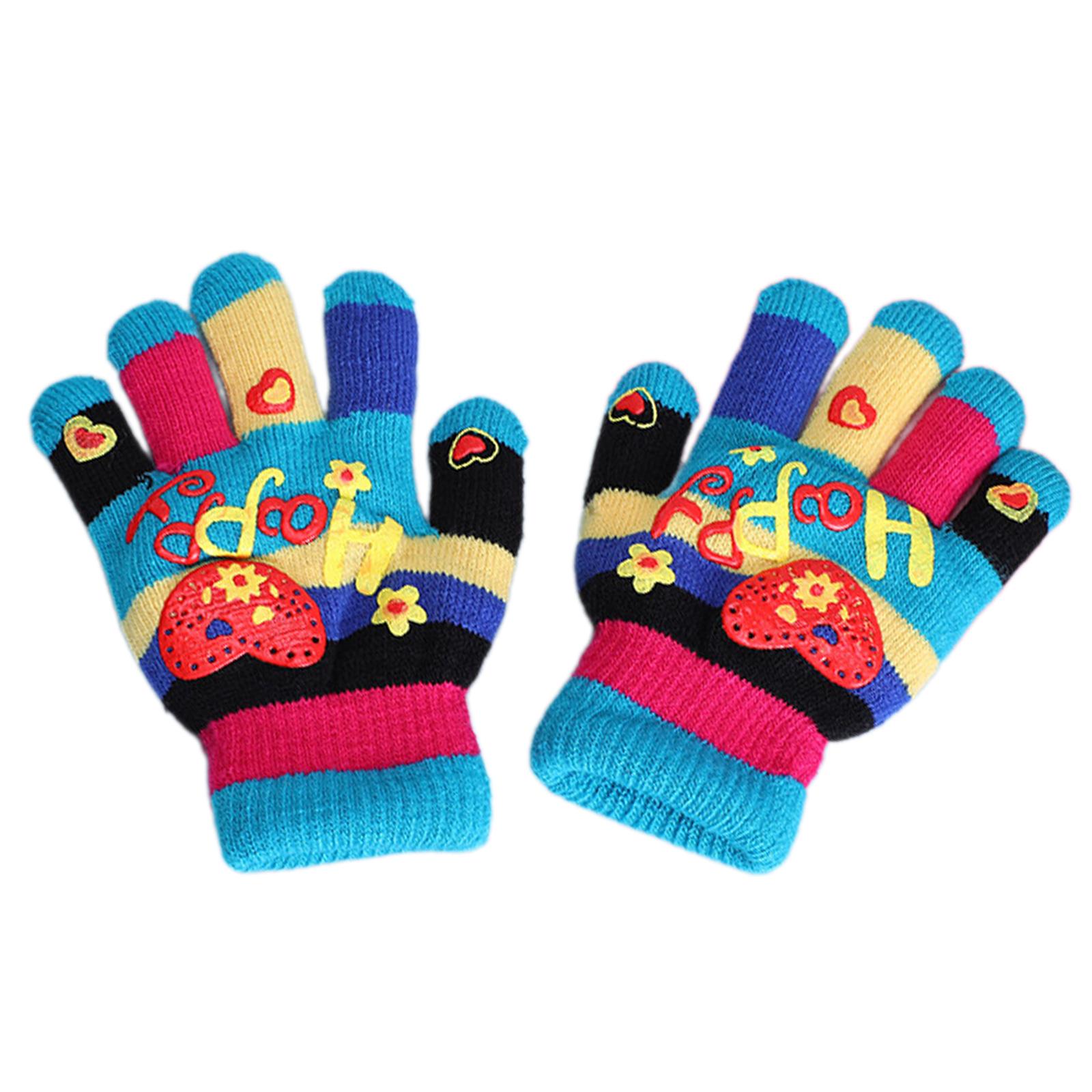 

Children Stylish Thicken Thermal Gloves Thick Gloves Stylish Knit Thermal Gloves Winter Warm Full Finger Gloves небесно-голубой