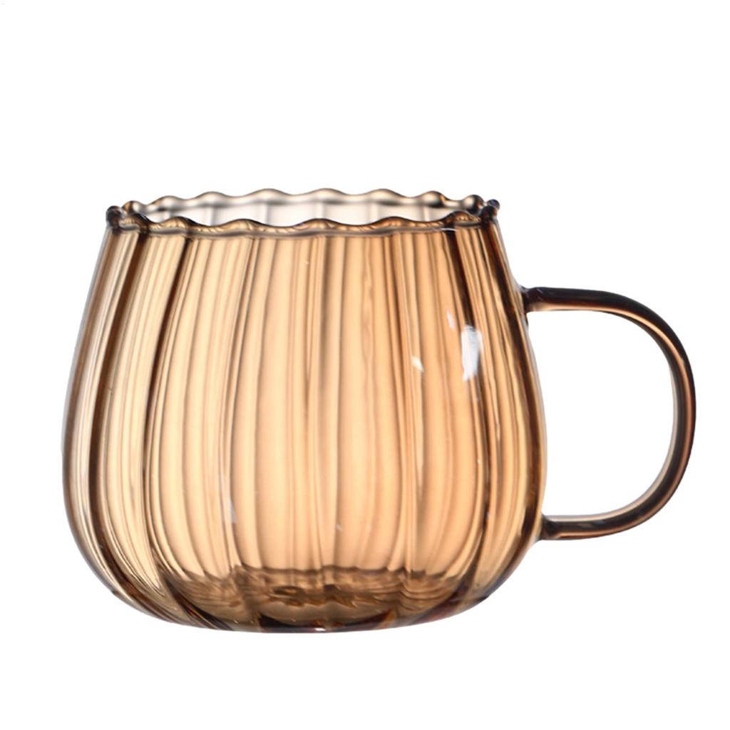 400ml Heat Resistant Glass Pumpkin Water Cup Breakfast Oatmeal Milk Coffee Cup Household Large Capacity Cup Water Cup