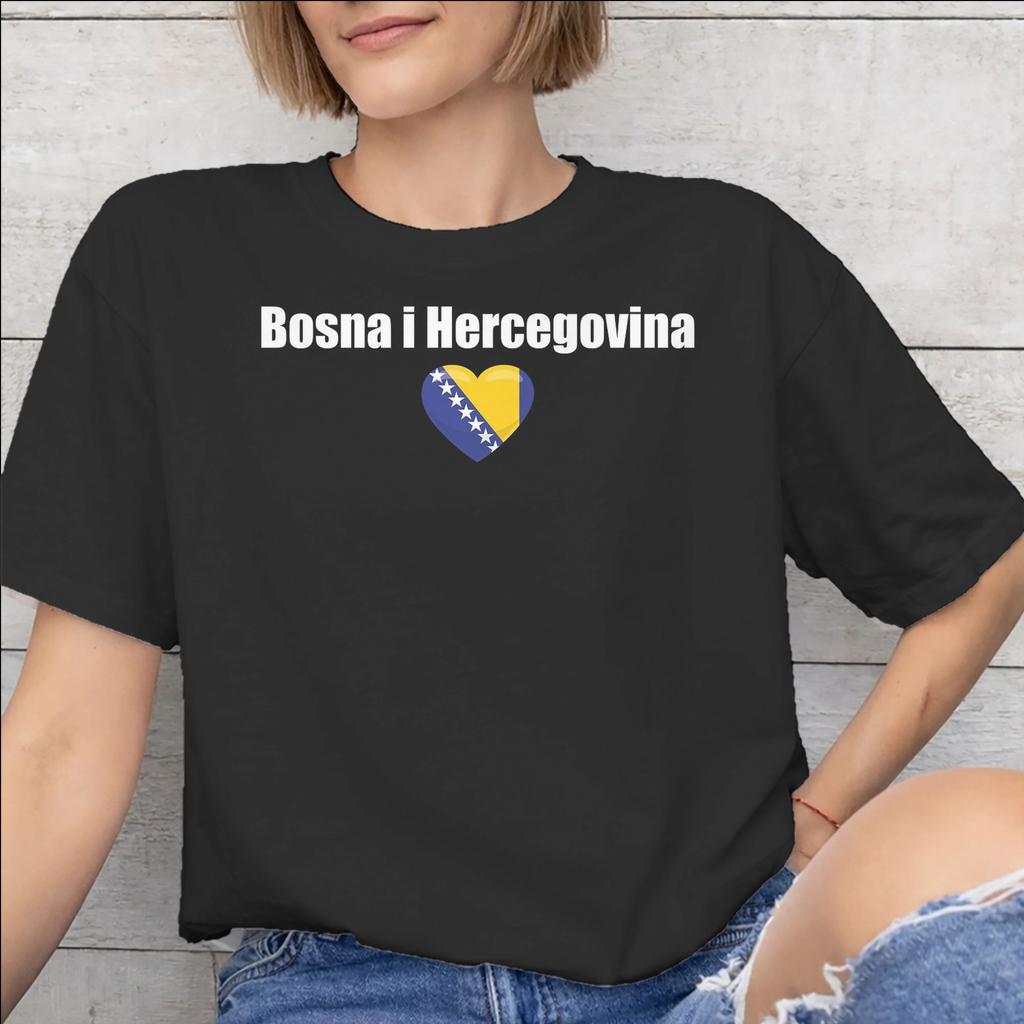 Bosnia and Herzegovina Flag Merch Unisex T Shirts Cotton Tee Graphic Print Tshirt Clothing