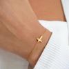 Simple Gold Color Cross Chain Bracelet for Women Shiny Charm Hand Bracelet Wedding Jewelry