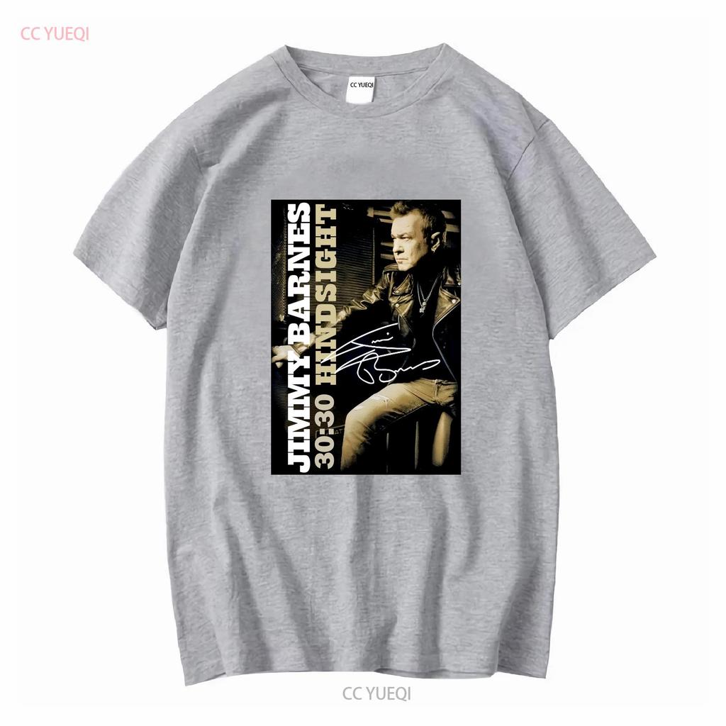Retro Hindsight JIMMY BARNES T-shirt Svart S 5XL LE371 långa eller korta ärmar vintage Tvättad streetwear designkläder