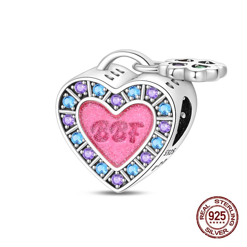 Copper Heart Dog Cat Warm Family Charms Beads Fit 3Mm Original Bracelets Fine Diy Mother'S Day Jewelry Gift