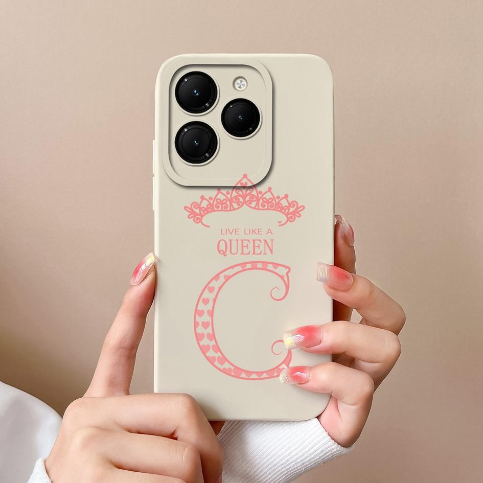 For Infinix Smart 8 Zero 30 Note 40 4G Hot 40 GT 20 Pro Itel S24 Phone Cover Bumper Anti Drop Silicone Soft Case Fashion Crown King Letters Matte Capa