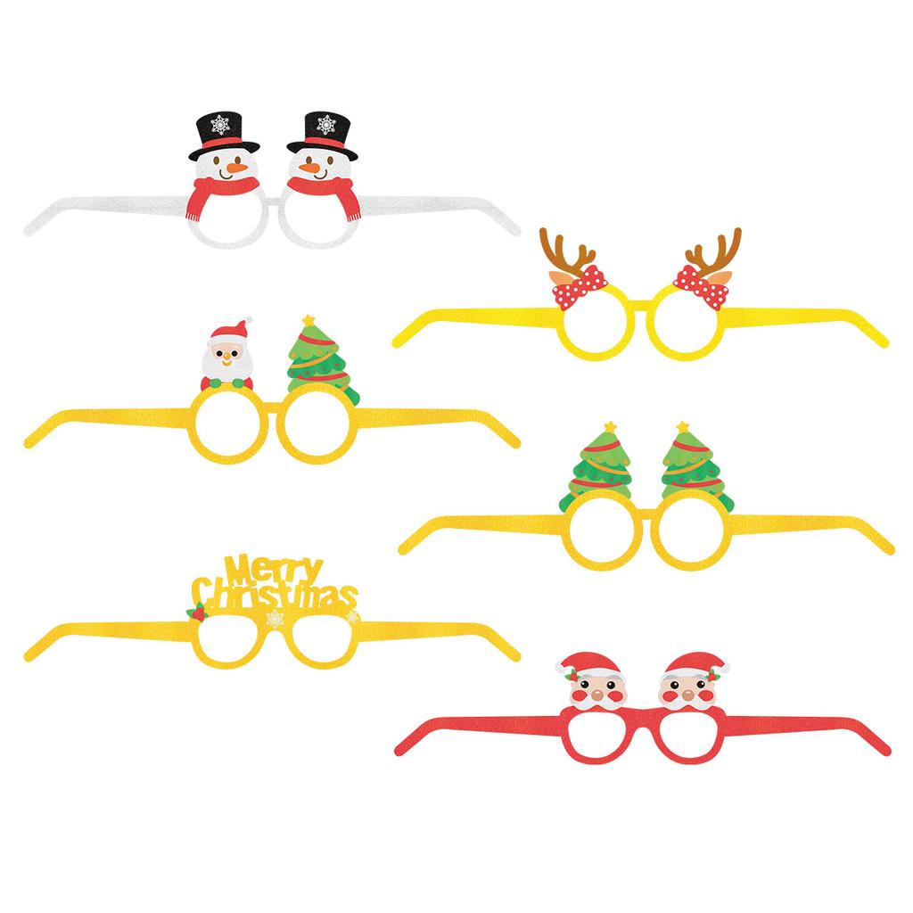 Children'S Christmas Party Decorative Glasses Cartoon Christmas Snowman Props Glasses Frame Customization
